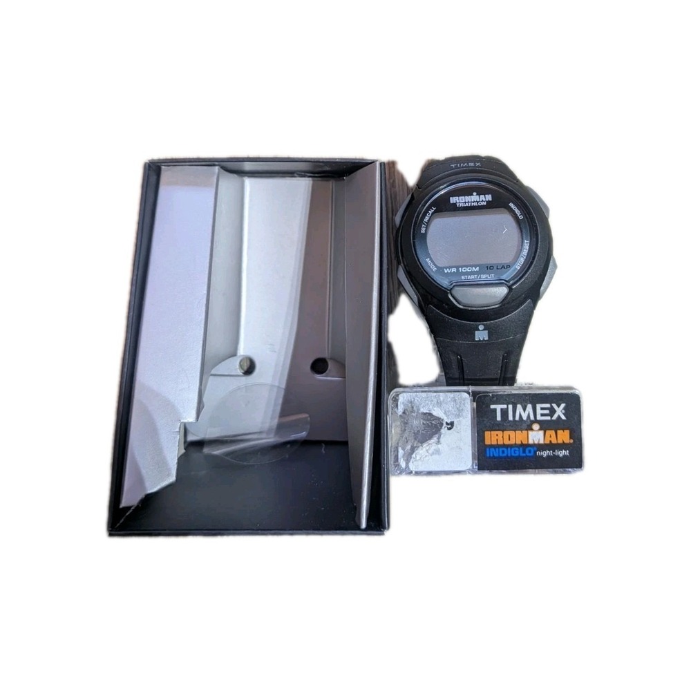 Vtg Timex Ironman Triathlon Indiglo 8 Lap  Digital Watch Classic New In Box